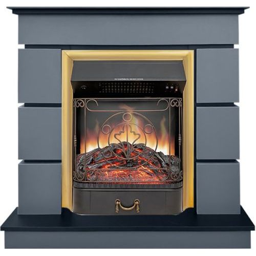 Каминокомплект Modern (Разборный) - Серый графит с очагом Majestic FX Brass
