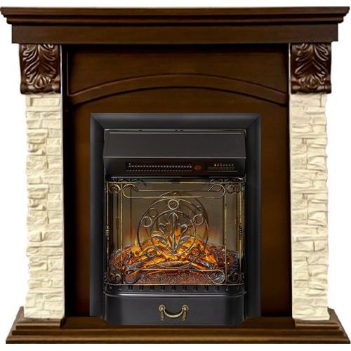 Каминокомплект Dublin STD SFT (Разборный) - Темный дуб / Сланец с очагом Majestic FX M Black RC