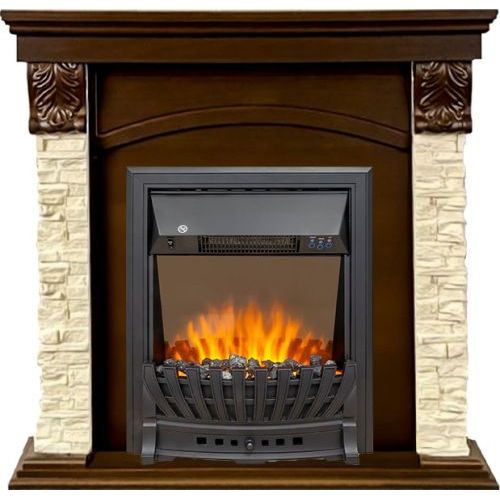 Каминокомплект Dublin STD SFT (Разборный) - Темный дуб / Сланец с очагом Aspen Black