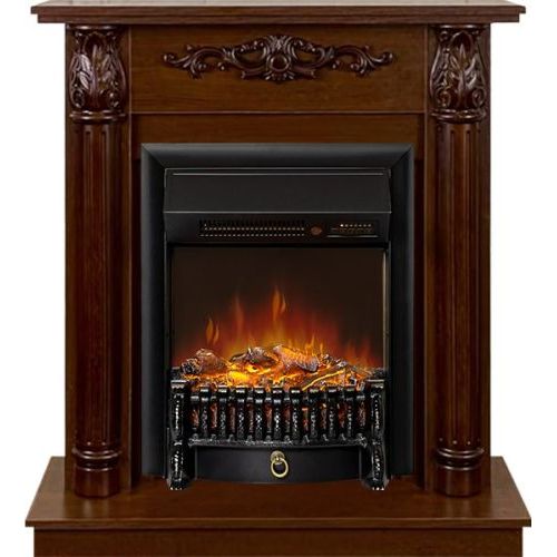 Каминокомплект Laura (Разборный) - Темный орех с очагом Fobos FX M Black RC