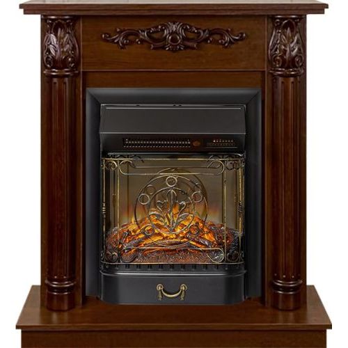 Каминокомплект Laura (Разборный) - Темный орех с очагом Majestic FX M Black RC