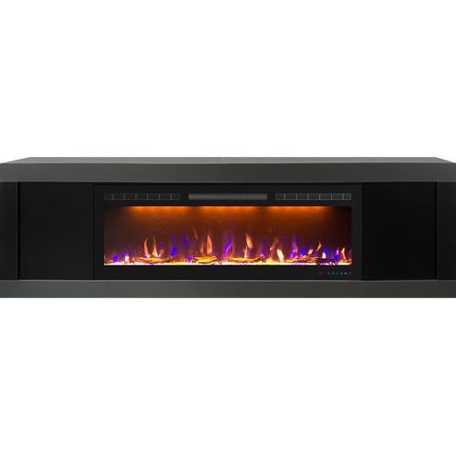 Каминокомплект Портал-тумба Concord (Разборный) - Серый графит с черным с очагом Crystal 50 RF