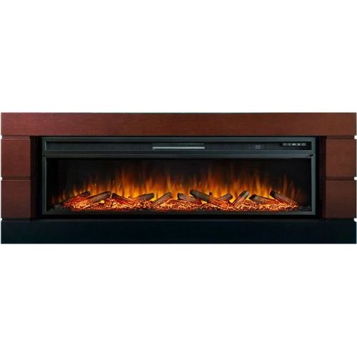 Каминокомплект Modern - Темный дуб с черным с очагом Vision 60 LOG LED