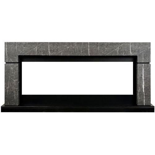 Каминокомплект Lindos 60 SFT - Серый мрамор с очагом Vision 60 LOG LED