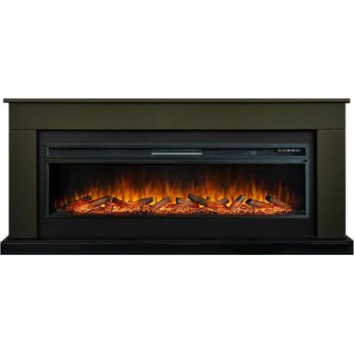 Каминокомплект Bergen 60 SFT (Разборный) - Темная олива с очагом Vision 60 LOG LED