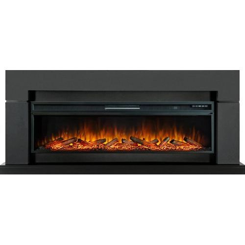 Каминокомплект Lindos 60 (Разборный) - Серый графит  с очагом Vision 60 LOG LED