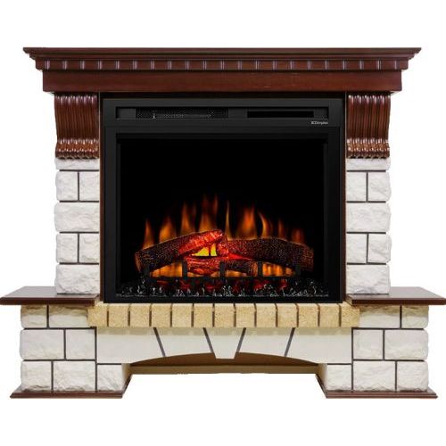 Каминокомплект Pierre Luxe - Темный дуб / Белый с очагом XHD28L-INT