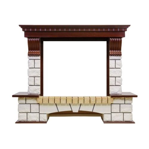 Каминокомплект Pierre Luxe - Темный дуб / Белый с очагом XHD28L-INT