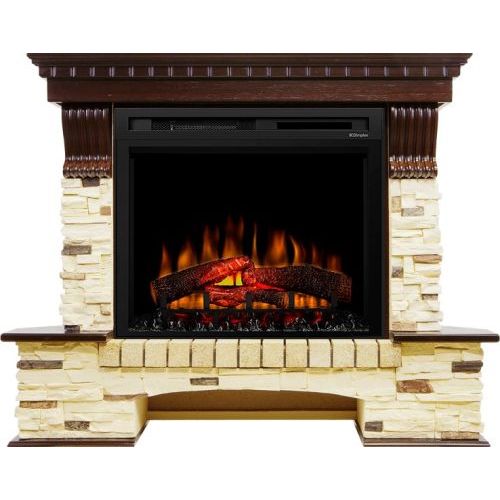 Каминокомплект Pierre Luxe угловой - Темный дуб / Сланец (Высота 1000мм) с очагом XHD28L-INT