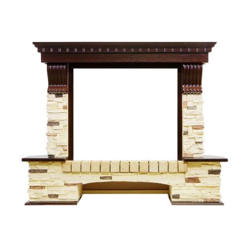 Каминокомплект Pierre Luxe угловой - Темный дуб / Сланец (Высота 1000мм) с очагом XHD28L-INT