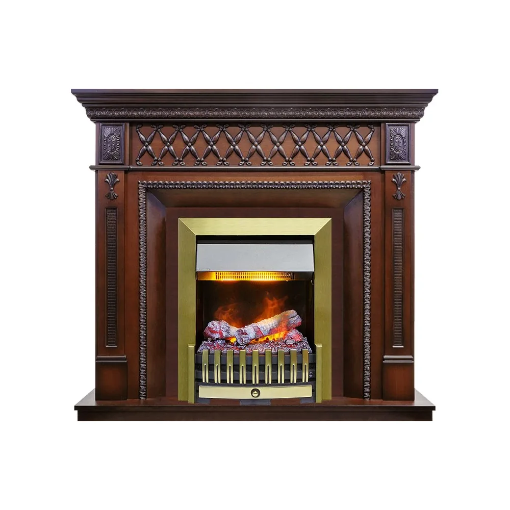 Каминокомплект Alexandria - Махагон коричневый антик с очагом Danville Antique Brass FB2