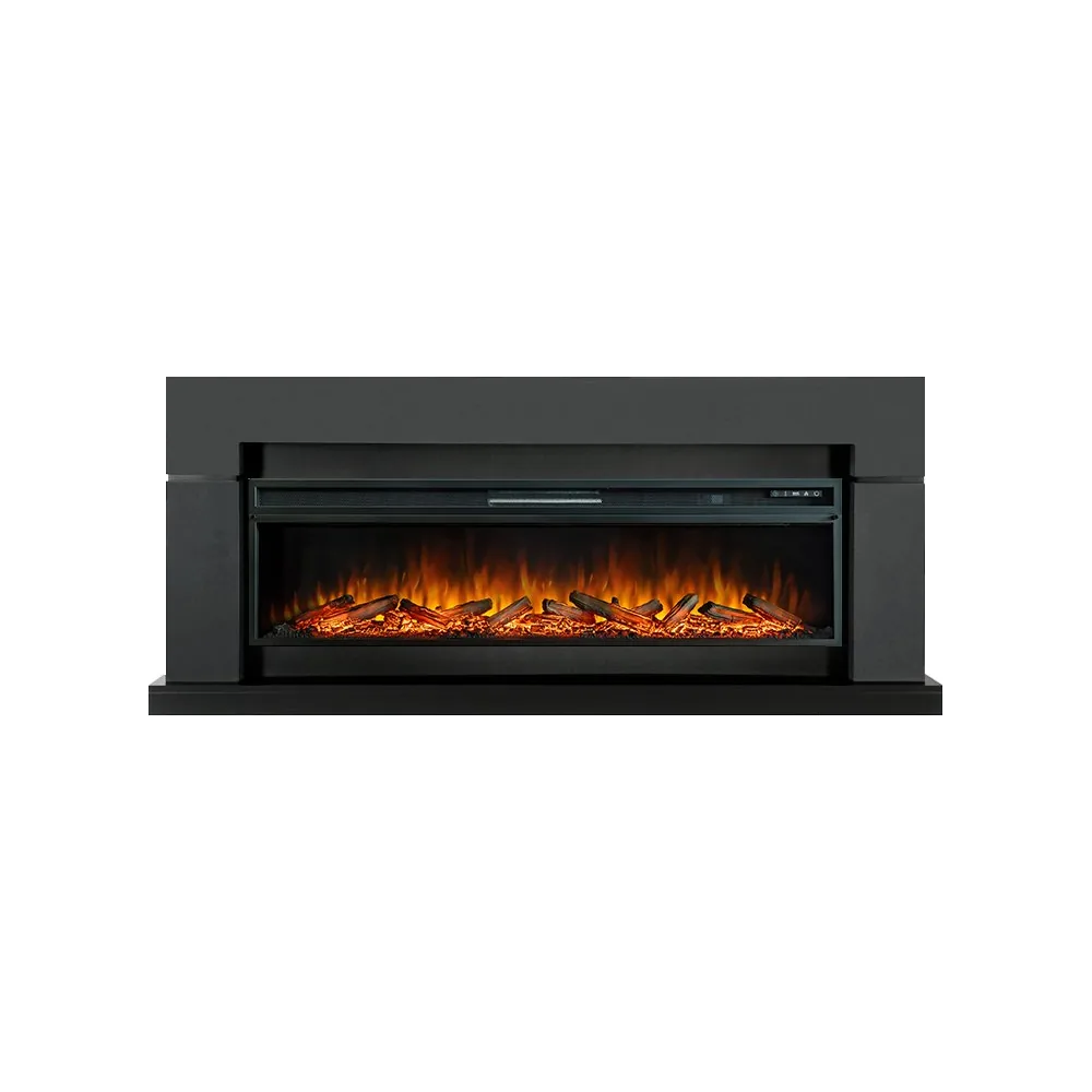 Каминокомплект Lindos Graphite Grey (линейный) с очагом Vision 60 LOG LED