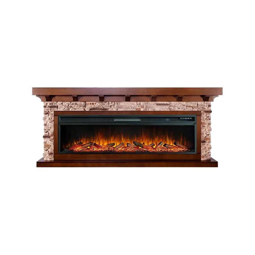 Каминокомплект Chalet 60 - Темный дуб с очагом Vision 60 LOG LED