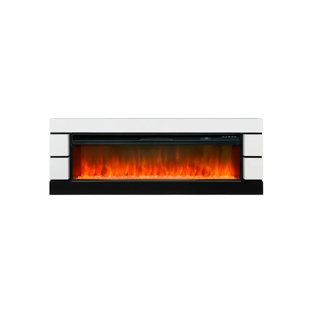 Каминокомплект Modern - Белый с черным с очагом Vision 60 LED