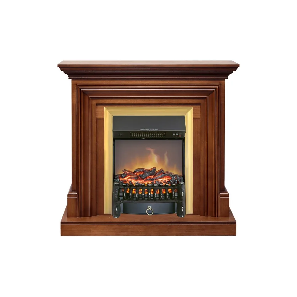 Каминокомплект Bradford - Орех с очагом Fobos FX M Brass