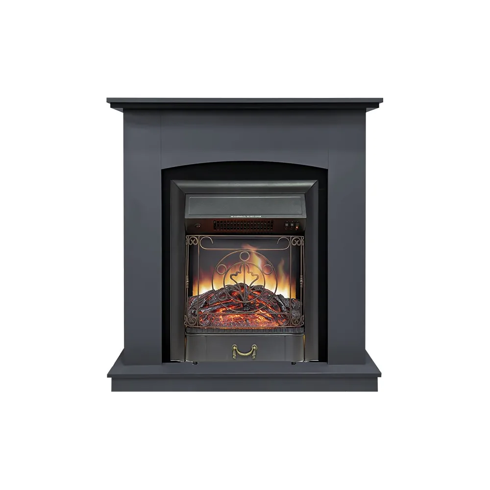 Каминокомплект Barcelona SFT (Разборный) - Серый графит с очагом Majestic FX Black