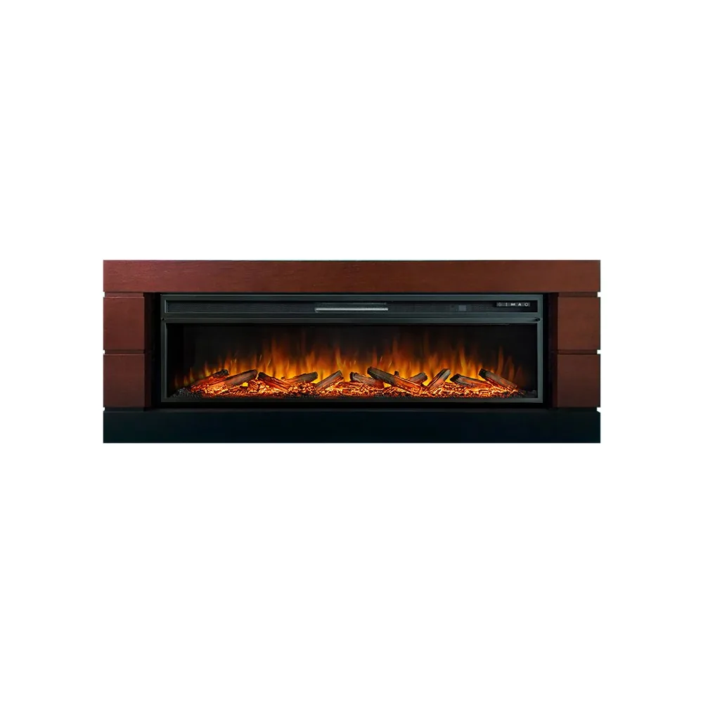 Каминокомплект Modern - Темный дуб с черным с очагом Vision 60 LOG LED