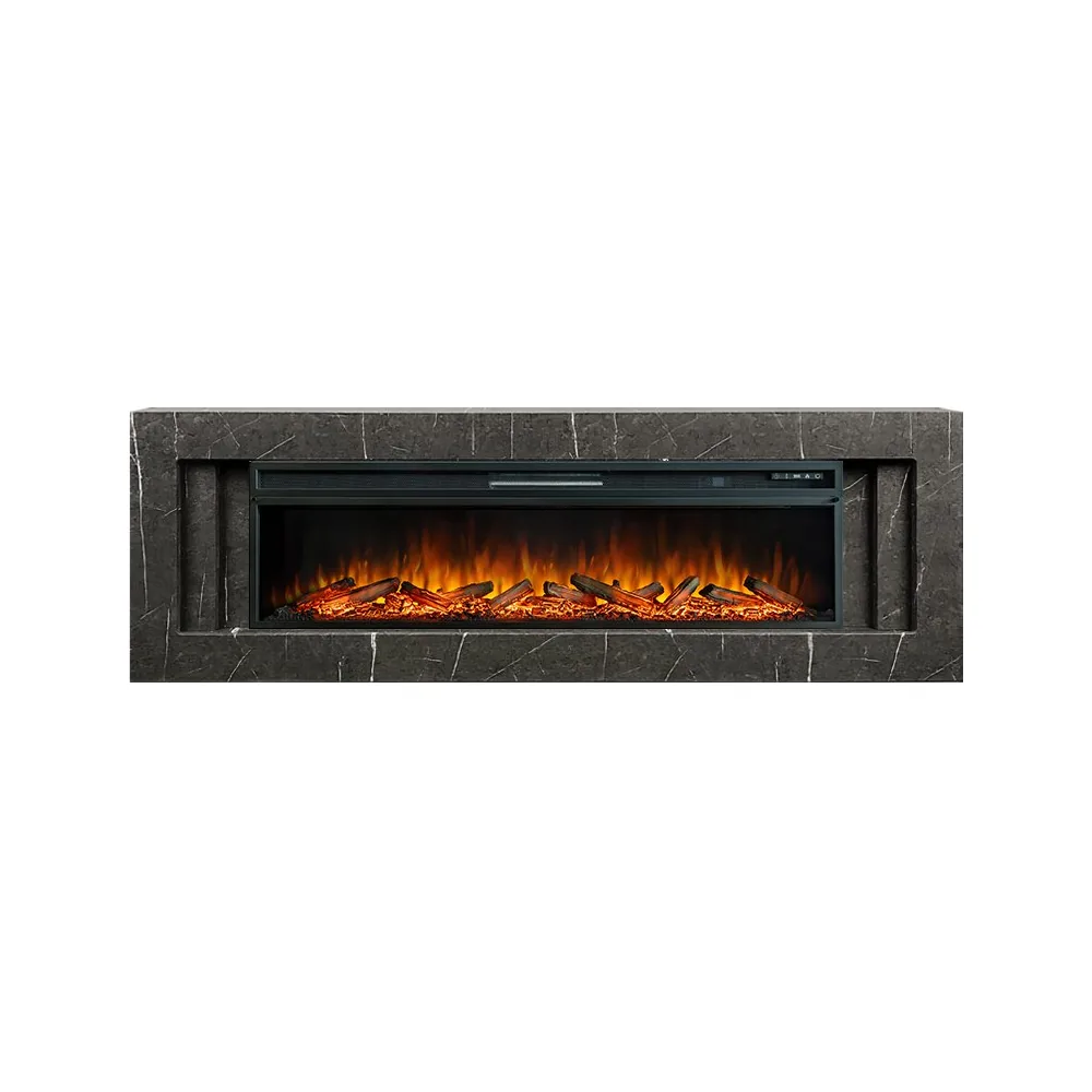 Каминокомплект Line 60 SFT Stone Touch - Серый мрамор с очагом Vision 60 LOG LED