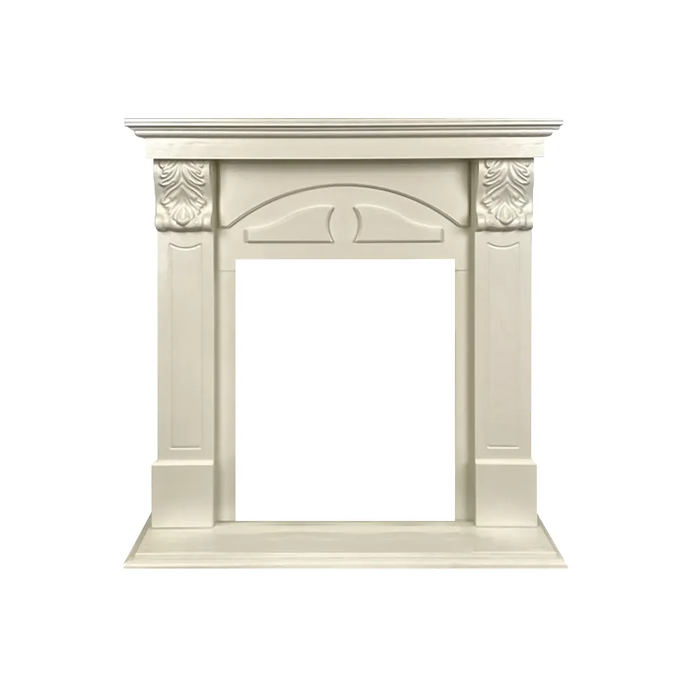 Каминокомплект Dublin (деревянный) RUSTIC (Разборный) - Слоновая кость с очагом Majestic FX Brass