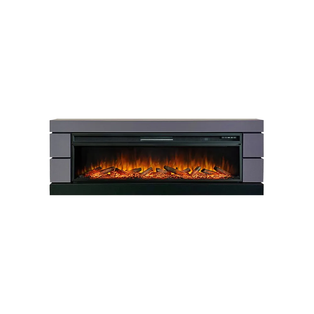 Каминокомплект Modern 60 SFT (Разборный) - Серый графит с очагом Vision 60 LOG LED