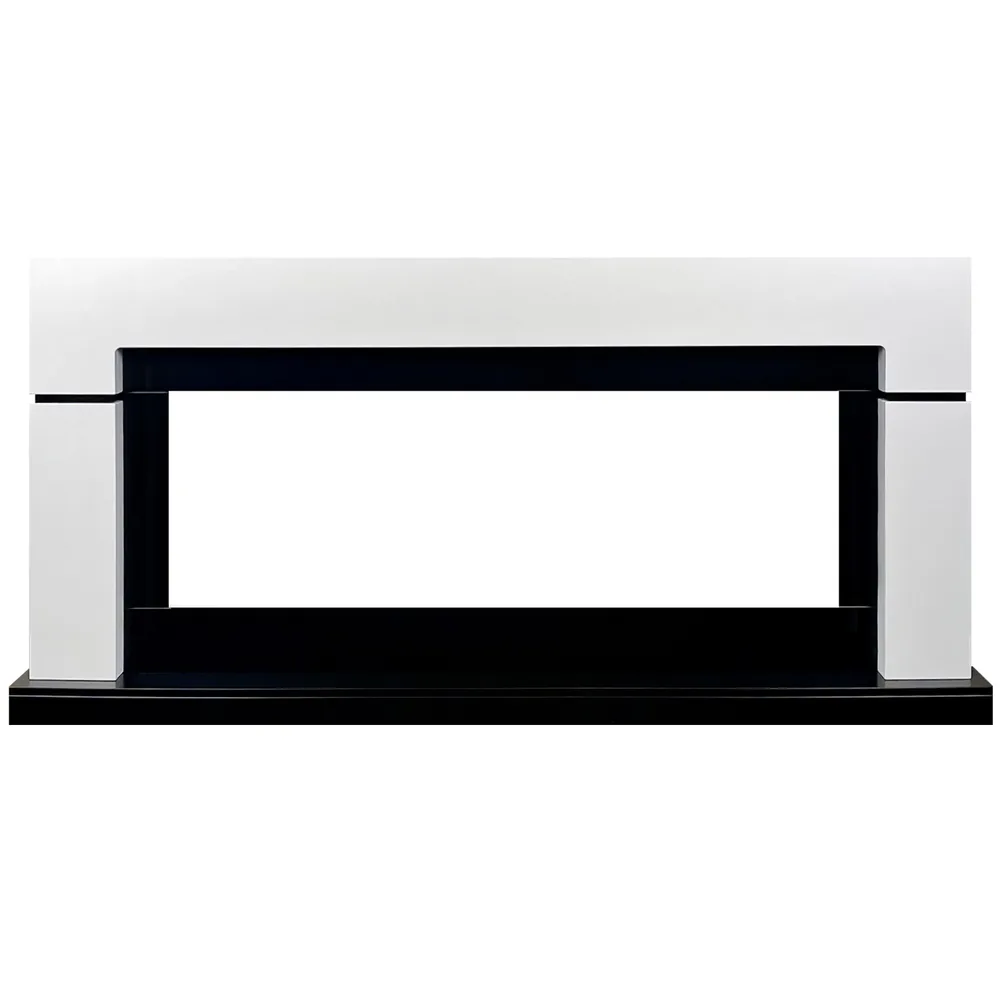 Каминокомплект Lindos 60 (Разборный) - Белый с черным с очагом Vision 60 LED