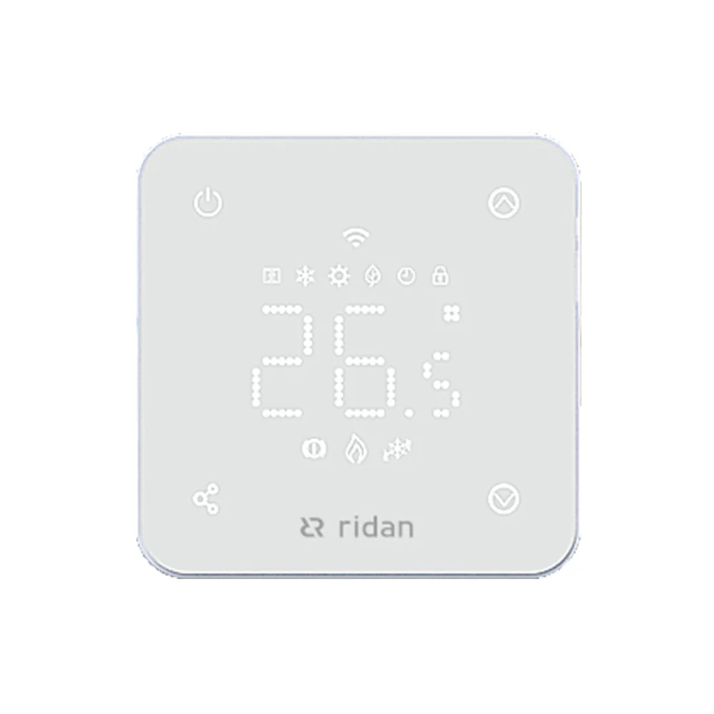 Комнатный термостат Ридан RSmart-FW с Wi-Fi подключением 230V, встраиваемый, белый
