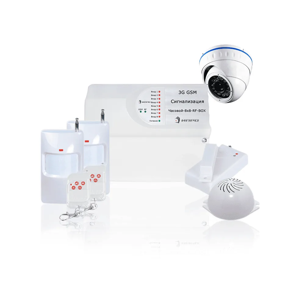 GSM Cигнализация 3G MMS Часовой РусНИТ 8x8 RF BOX Комплект