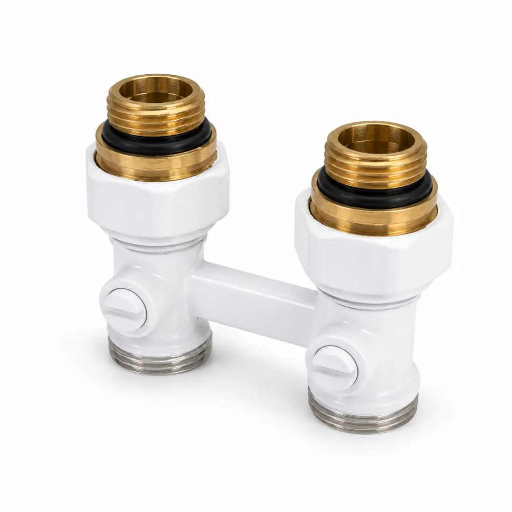 Узел нижнего подключения Vekotrim 1/2х3/4 проходной (Н-узел), арт. 0564-50.000 RAL 9016
