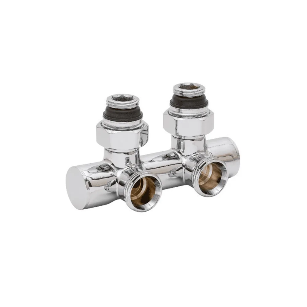 Узел нижнего подключения HUMMEL 3/4 угловой с ниппелем 1/2*3/4, хром