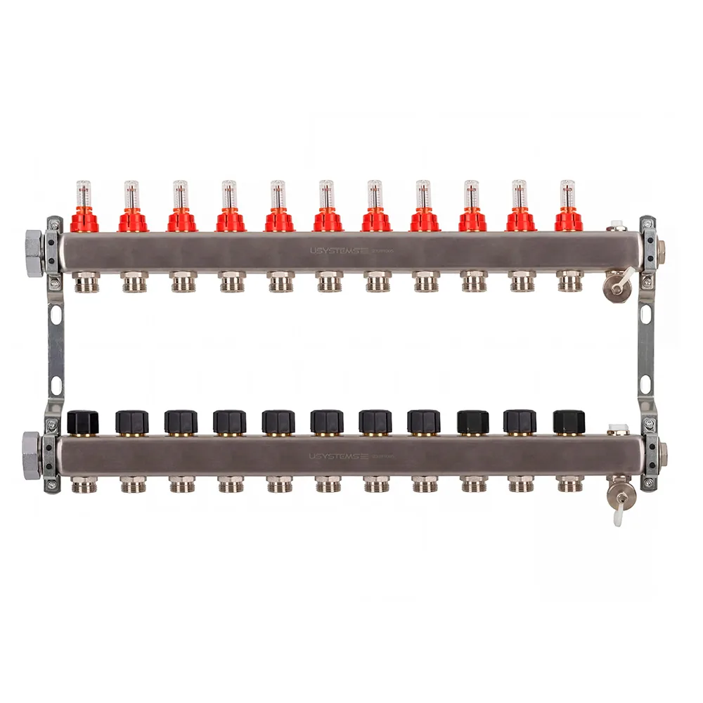 USYSTEMS коллектор UN с расходомерами стальной с накидной гайкой, выходы 11x3/4 Евроконус '1И