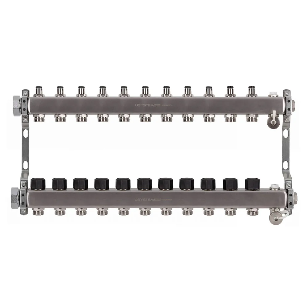 USYSTEMS коллектор UN с клапанами стальной с накидной гайкой, выходы 11x3/4 Евроконус '1И