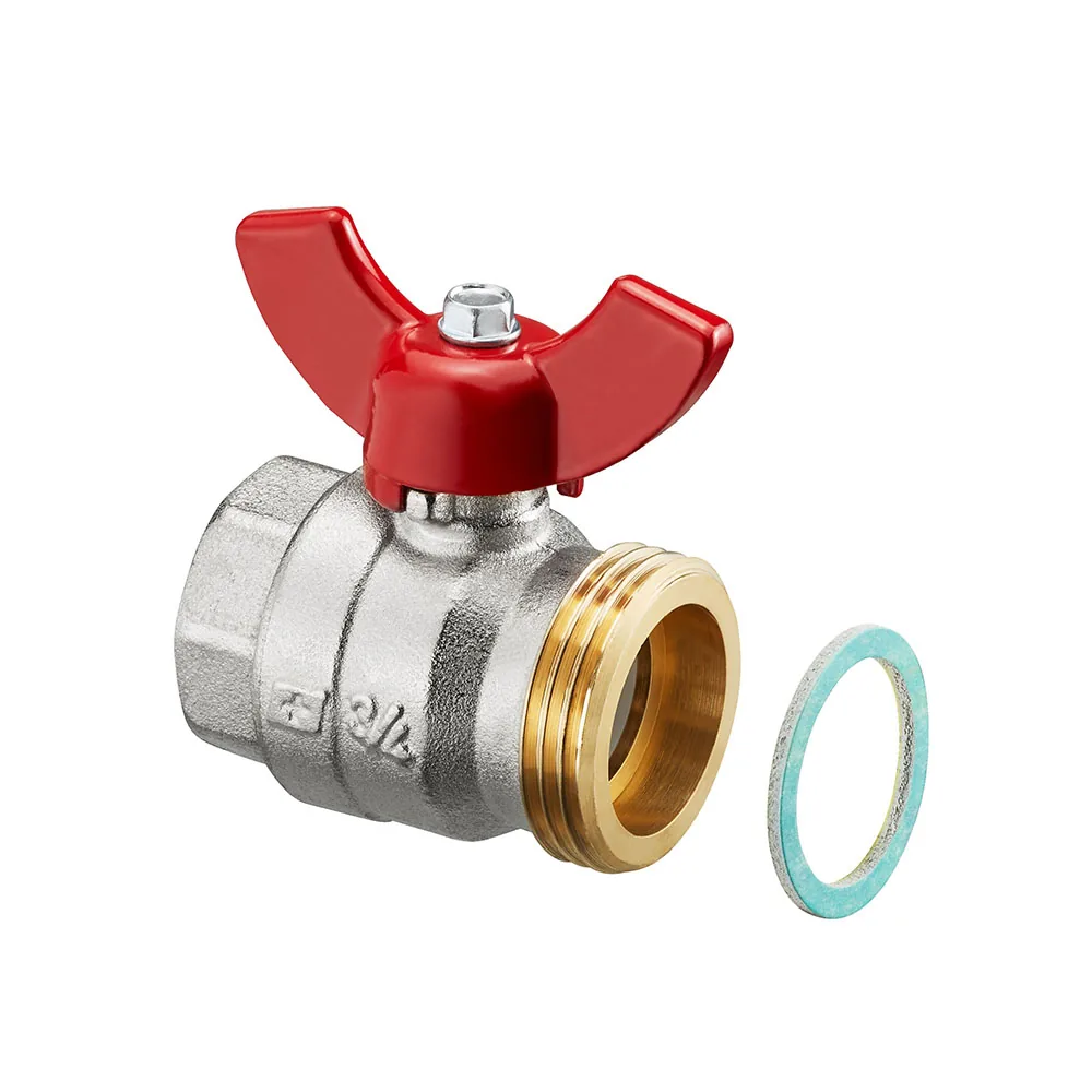 Кран шаровой DN 20 G ¾ ВР х G 1 НР с плоским уплотнением OVENTROP