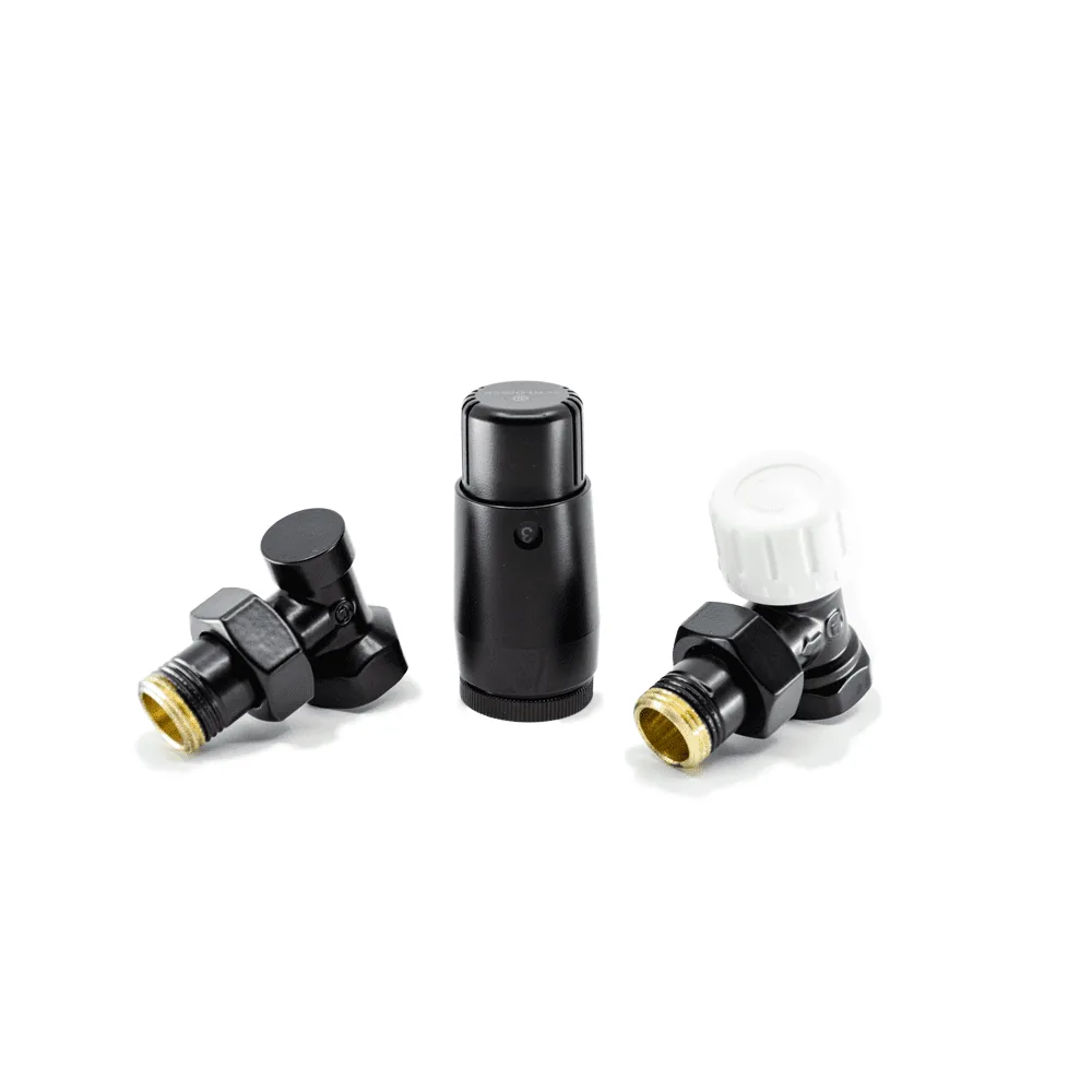 Комплект подключения Schlosser Standard Mini угловой GZ1/2*GW1/2, Ral 9005 matt