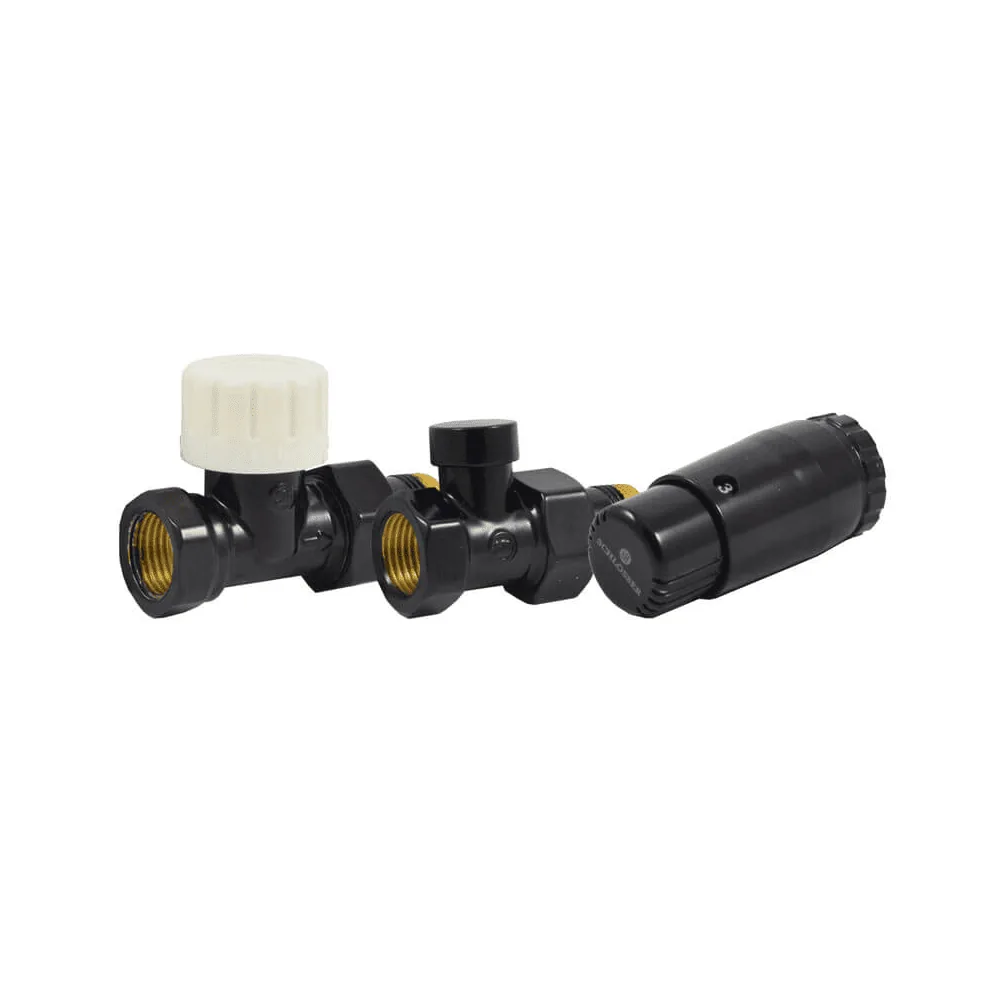 Комплект Schlosser проходной с головкой Мини M30x1,5 DN15 GZ1/2 x GW1/2, Черный