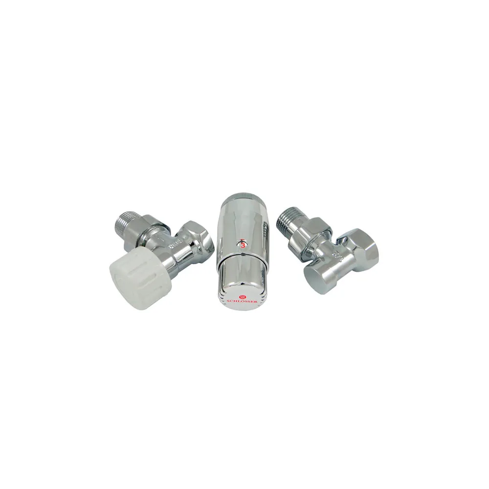 Комплект Schlosser DN15 GZ1/2 x GW1/2 угловой с головкой Мини M30x1,5, Хром