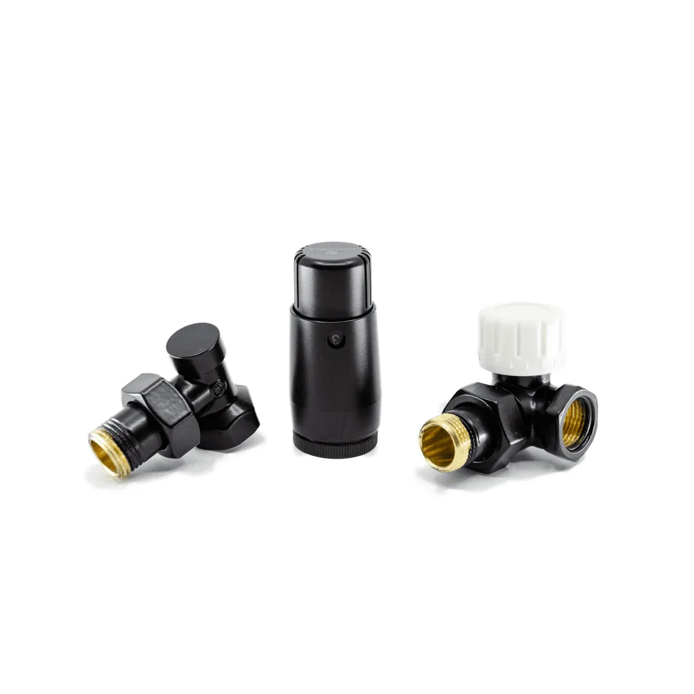 Комплект подключения Schlosser STANDARD MINI Трехосевой Правый DN15 GZ 1/2* GW 1/2, RAL 9005 matt