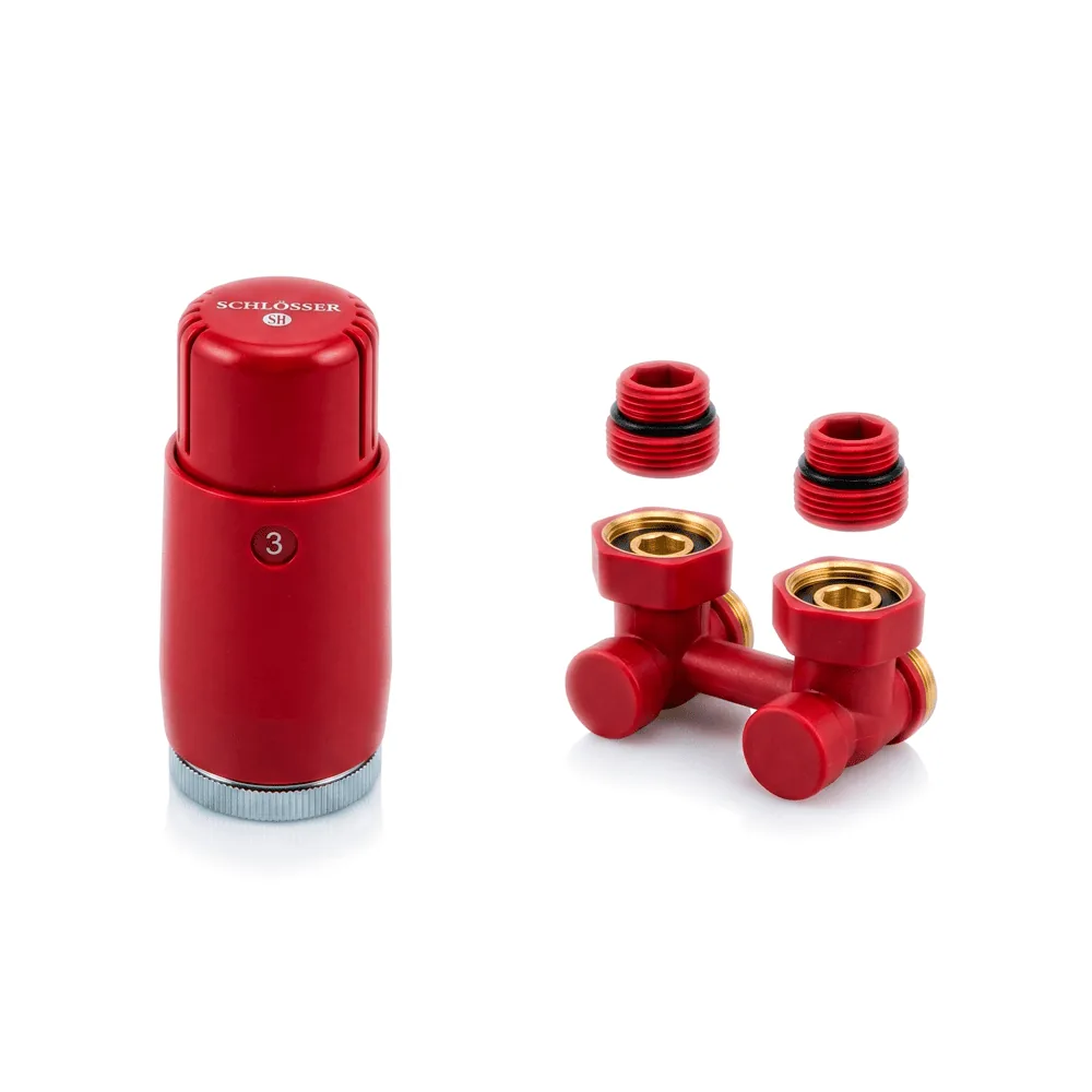 Комплект узла нижнего подключения Schlosser STANDARD Угловой G 3/4*3/4 с термоголовкой MINI