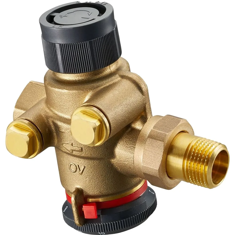 Cocon QTZ Баланс-рег вентиль DN 15 PN 25, Американка-ВР, с заглушками, 200-1300 л/ч, OVENTROP