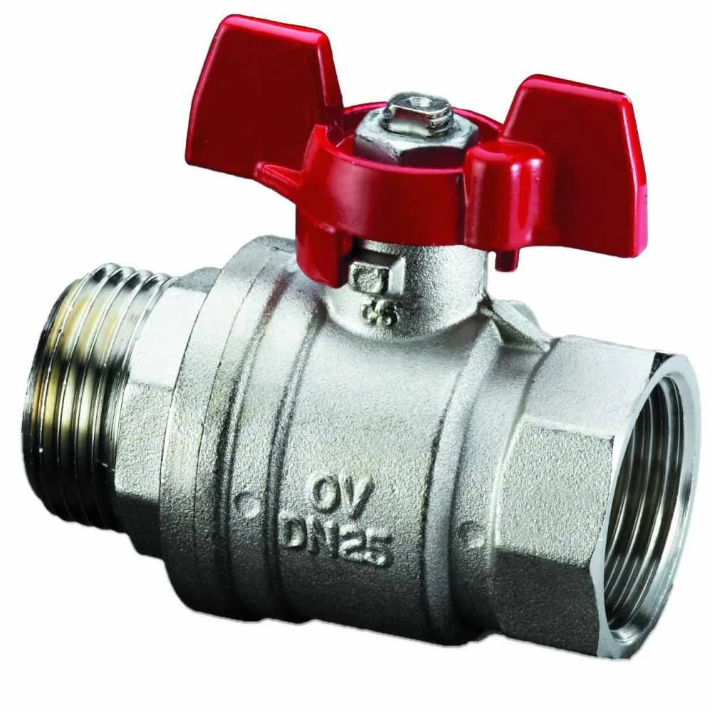 OVENTROP Кран шаровый Optibal Ду 25 G 1 ВР G 1 НР PN20 PN16 маховик из алюминия лат