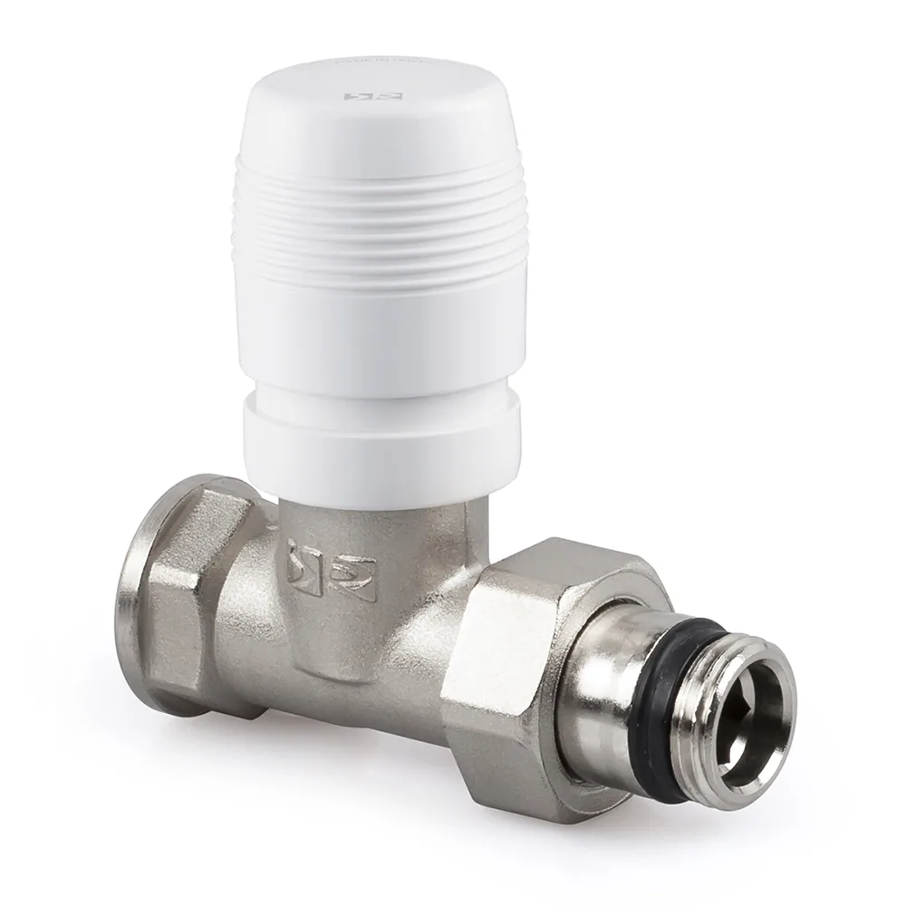 Вентиль прямой SR Rubinetterie ручной, преобразуемый в термостатический 1/2, цвет никель